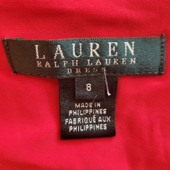 Lauren by Ralph Lauren Red Ruched Jersey Knit Dress Size 8 - Picture 6 of 6